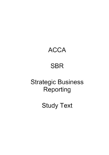 ACCA Strategic Business Reporting