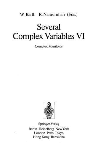 Several Complex Variables VI: Complex Manifolds