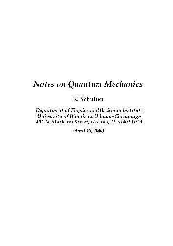 Quantum mechanics