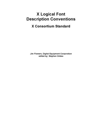 X Logical Font Description Conventions: X Consortium Standard