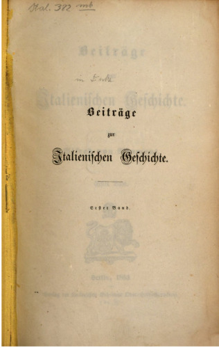 Beiträge zur italienischen Geschichte