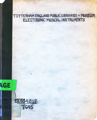 Electronic musical instruments : a bibliography