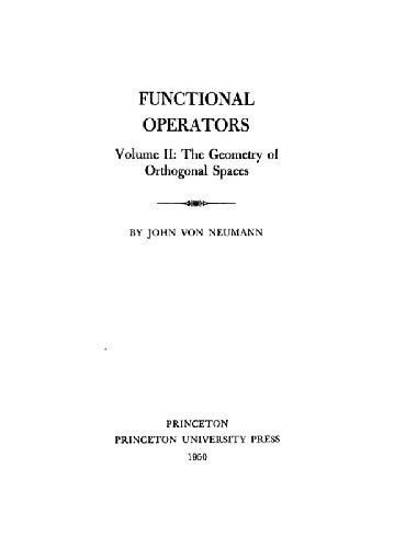 Functional operators: geometry of orthogonal spaces