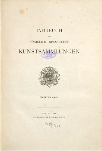 Jahrbuch der Königlich Preußischen Kunstsammlungen