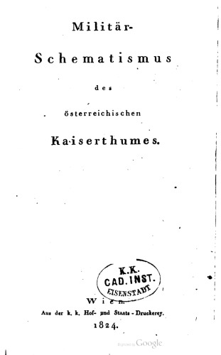 Militär-Schematismus des österreichischen Kaisertums