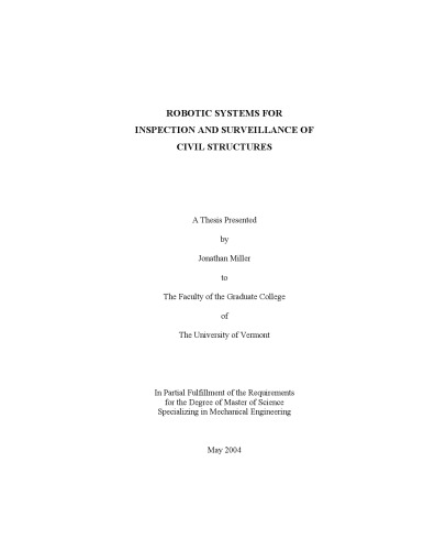 Robotic systems for inspection surveillance of civil structures