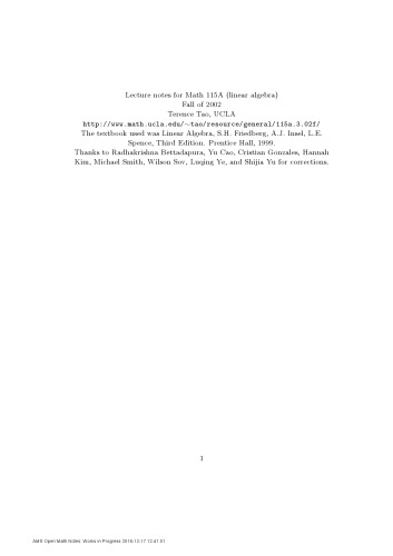 Lecture notes for Math 115A (linear algebra)