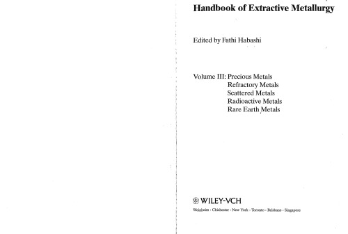 handbook of extractive metallurgy