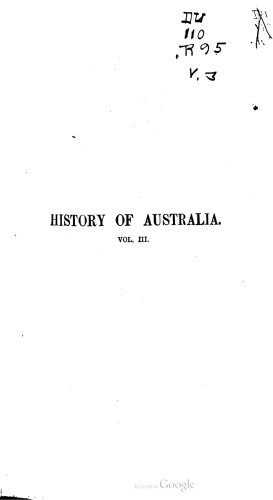 History of Australia. In three volumes