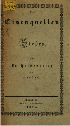 Die Eisenquellen von Steben