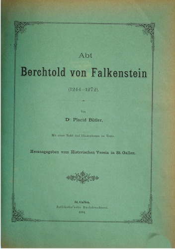 Abt Berchtold von Falkenstein (1244-1272)