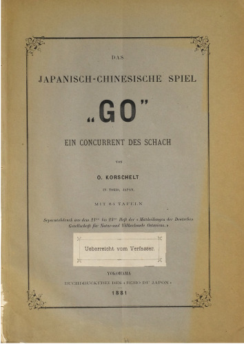 Das japanische-chinesische Spiel "Go", ein Concurrent [Konkurrent] des Schach
