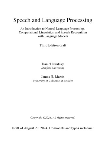 Speech and Language Processing (Draft)