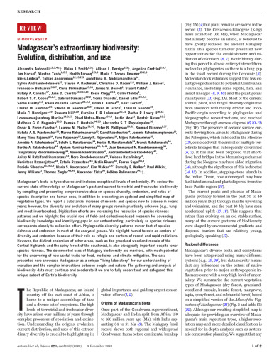 Madagascar’s extraordinary biodiversity: Evolution, distribution, and use