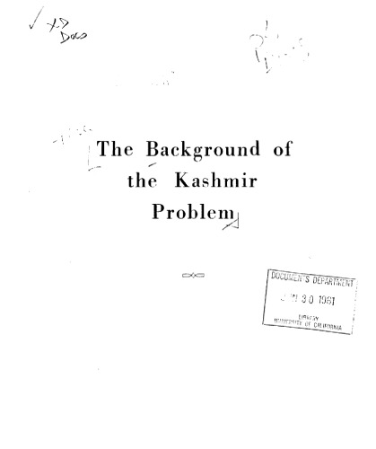 The background of the Kashmir problem.