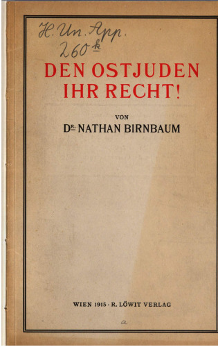 Den Ostjuden ihr Recht!