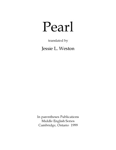 Pearl, translated by Jessie L. Weston