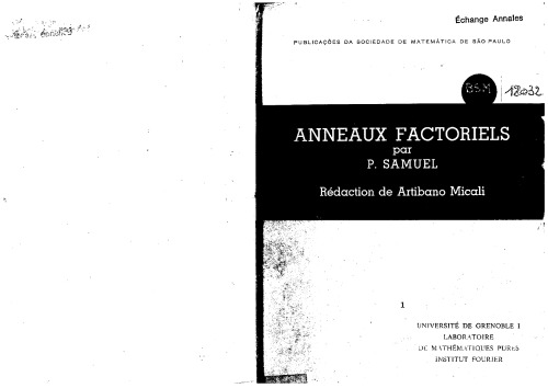 Anneaux factoriels