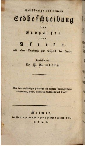 Vollständiges Handbuch der neuesten Erdbeschreibung