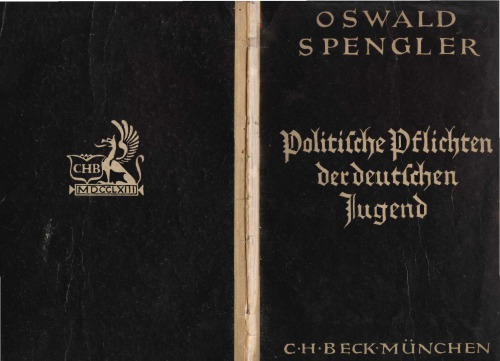 Spengler, Oswald - Politische Pflichten der deutschen Jugend (1924, 18 Doppels., Scan)