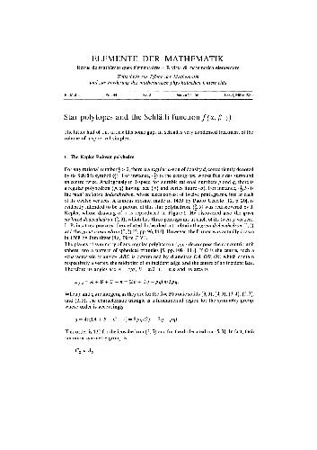 Star Polytopes Schlafli Function f (x, b, y)
