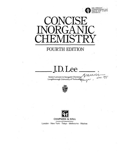Concise Inorganic Chemistry