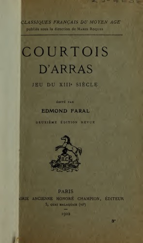 Courtois d’Arras, jeu du XIIIe siècle