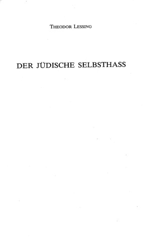 Der Juedische Selbsthass