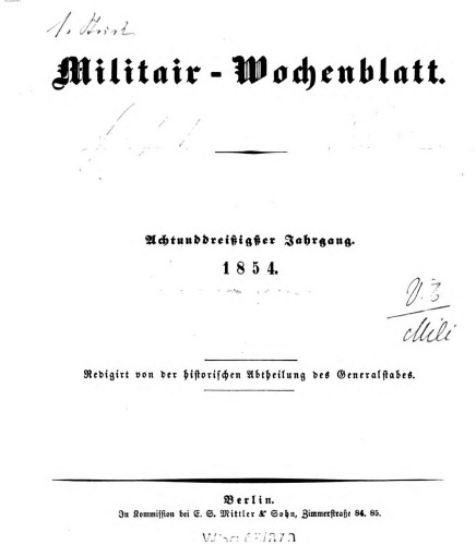 Militär-Wochenblatt