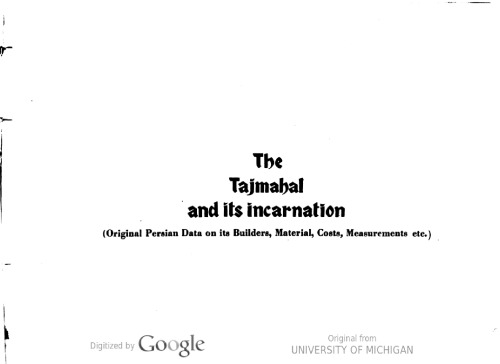 The Tajmahal and It's Incarnation