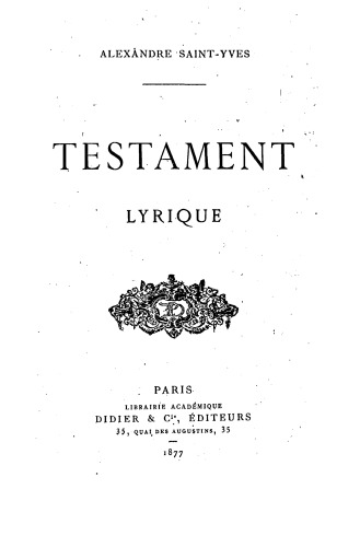 Testament lyrique