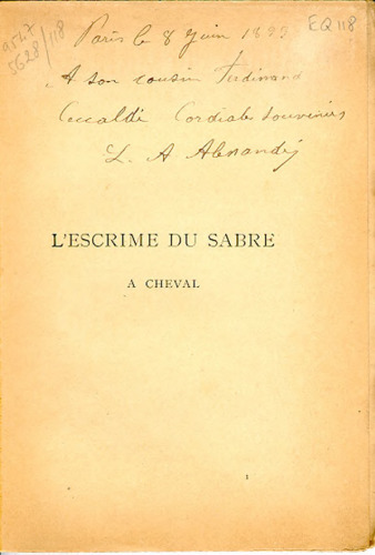 L'Escrime du sabre a cheval