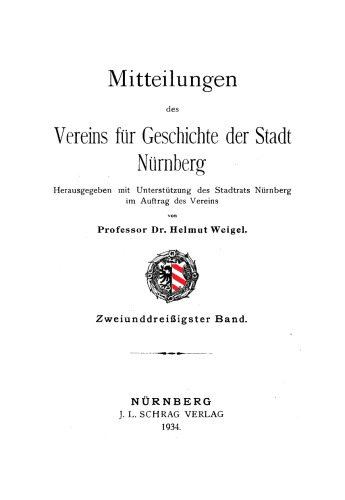 Mitteilungen des Vereins für Geschichte der Stadt Nürnberg