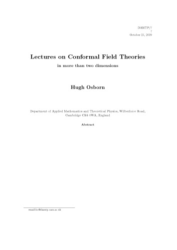 Conformal Field Theories
