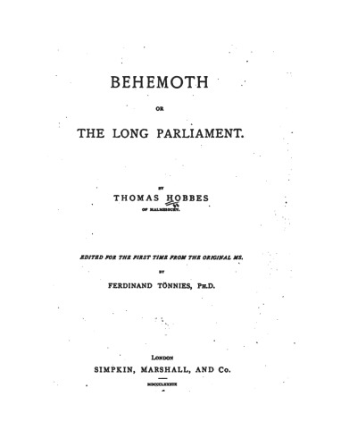 Behemoth, or the Long Parliament