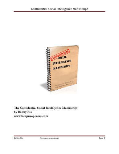 Confidential Social Intelligence Manuscript