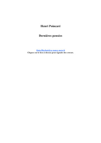 Dernieres pensees