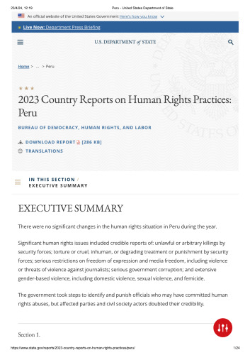Peru 2023 Human Rights Report