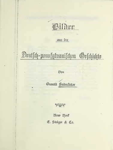 Bilder aus der deutsch-pennsylvanischen Geschichte