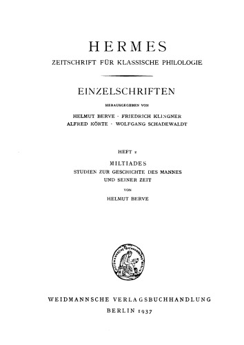 Miltiades Studien zur Geschichte des Mannes und seiner Zeit