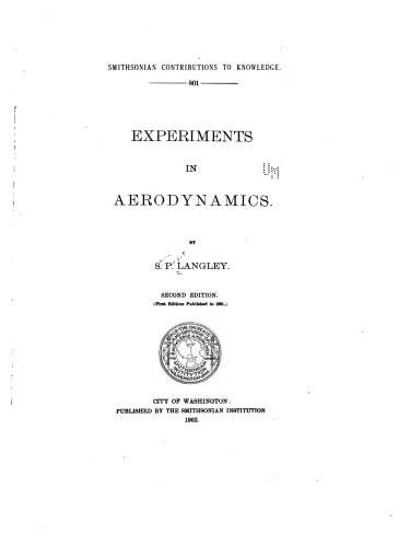 Experiments in Aerodynamics