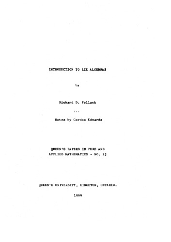 Introduction to Lie Algebras