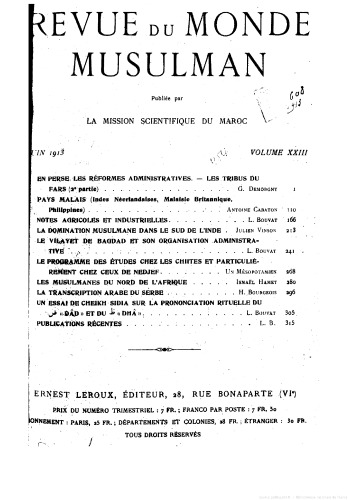 Revue du monde musulman