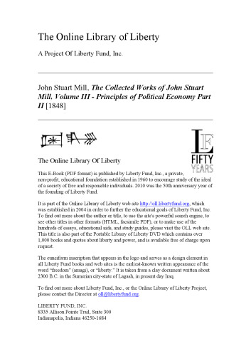 Principles of Political EconomyPart II [1848]