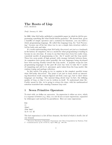 The Roots of Lisp