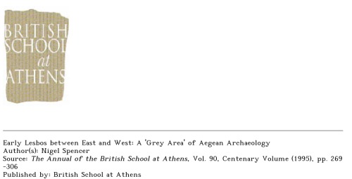 Early Lesbos between East and West: A 'Grey Area' of Aegean Archaeology