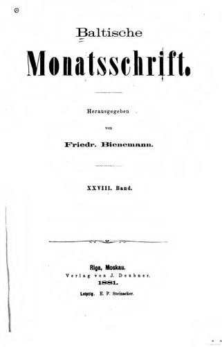 Baltische Monatsschrift