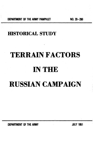 PAM20-290 Terrain Factors in the Russian Campaign