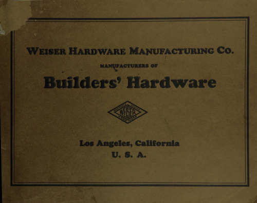 Builders Hardware in Bronze and Brass Ornamental Designs: Catalog 13