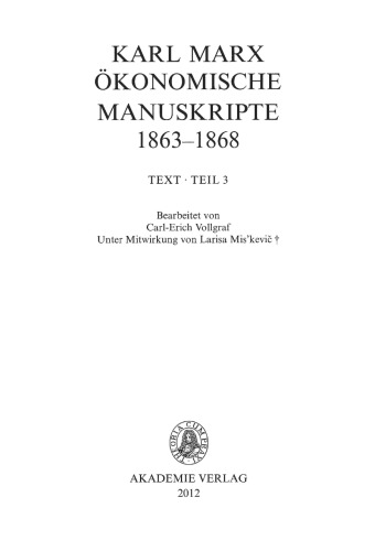 MEGA² II.4.3 - Manuskripte 1863-1868 - Teil 3